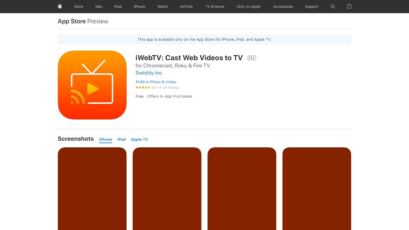 iWebTV: Cast Web Videos to TV 17+ - App Store